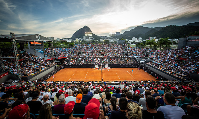 quadra de tênis do torneio Rio Open